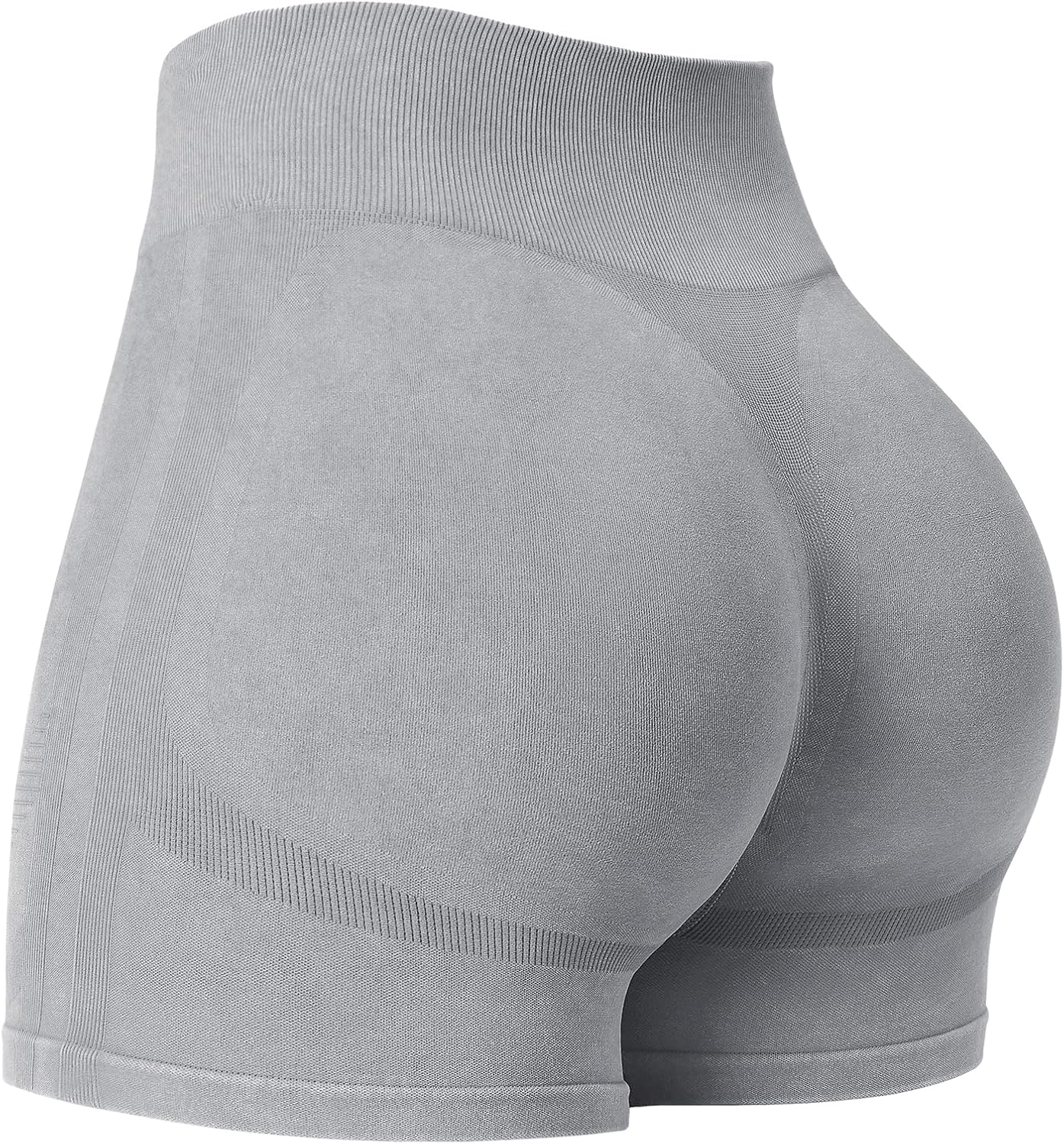 YEOREO Women's Biker Shorts - 4.5" Faux Denim, Mid Waist, No Front Seam, Hidden Scrunch Lift