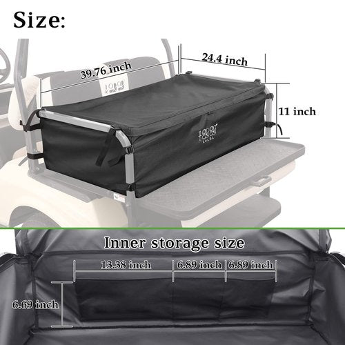 10L0L Cargo Bag for 4 Passenger Golf Carts, Storage Grocery Shopping Bag for Yamaha, EZGO TXT/RXV, Club Car DS/Precedent Golf Cart