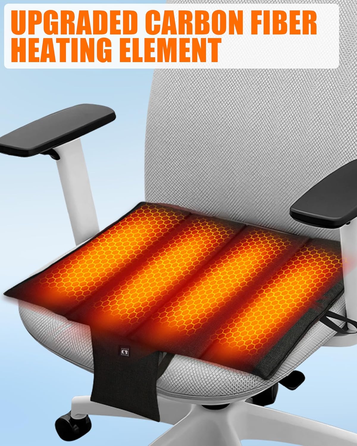 Skiennix 10000mAh Heated Seat Cushion - Portable USB Rechargeable Heating Pad for Office & Stadium Use