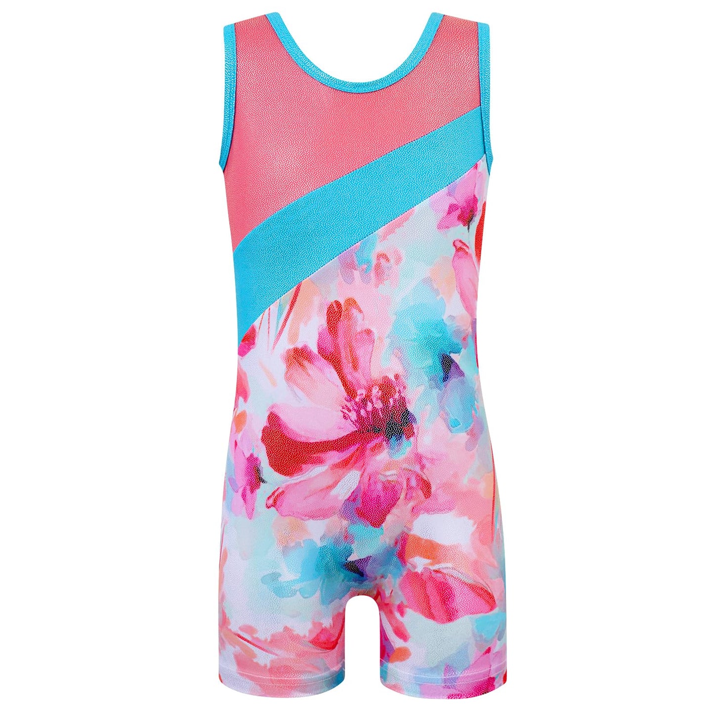 HOZIY Girls Gymnastics Practice Leotards for Girls 4t 5t Coral Floral Equipments Kids Leo Orange Leotardos De Gimnasia Para Niñas