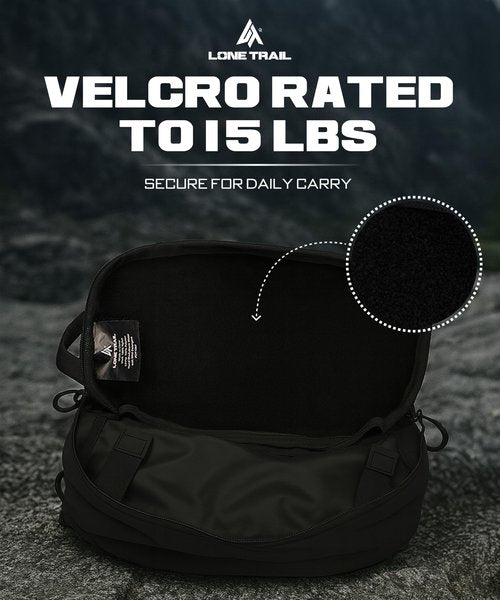 Lone Trail Subcompact Concealed Carry Fanny Pack for Men | Adjustable ccw fanny pack for Men Hiking and Travel, Quick Access to Back Pockets- Tactical Waist Packs w/Fully Adjustable Main & Extra Strap