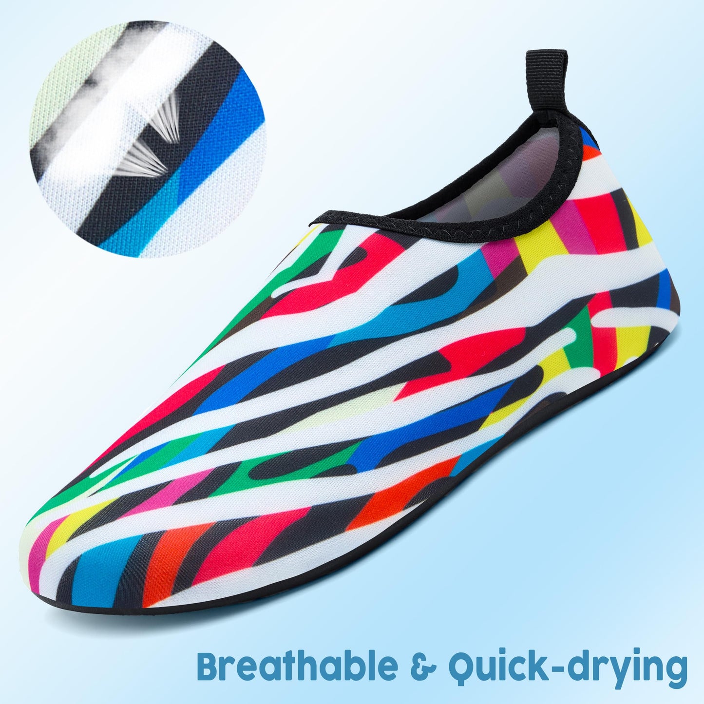 Men Women Water Shoes Quick-Dry Aqua Socks Barefoot Slip-on Summer Slippers for Beach Swim Sport Surf Yoga Exercise Color Wave