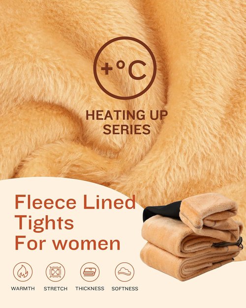 CHRLEISURE Women's Fleece Lined Tights | Warm Thick Winter Leggings for Comfort and Style