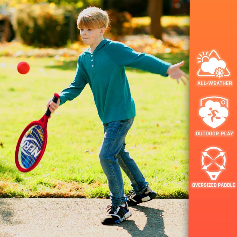 NERF Foam Tennis Set for Kids - 2 Player Kids Tennis Set - Jumbo Rackets and Foam Ball - Indoor Toy - (2) Rackets and Balls Included