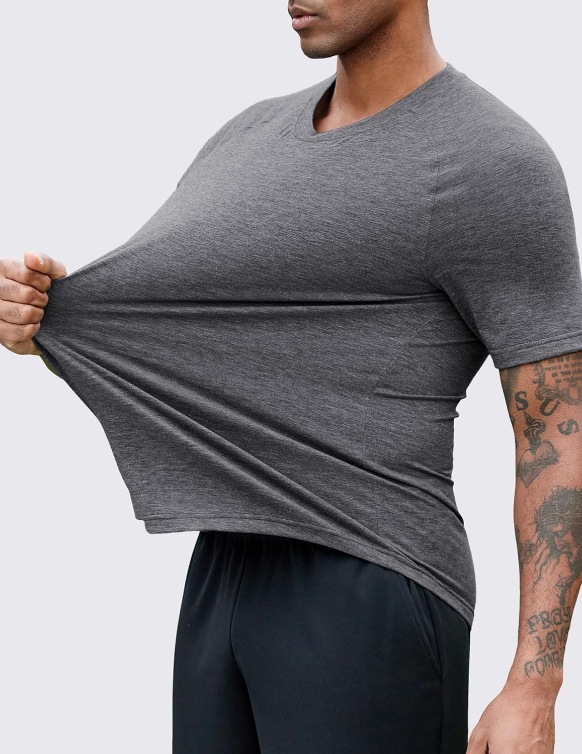 PINSPARK Men's Workout Shirts - Quick Dry Moisture-Wicking Athletic Tee | 3-Pack Short Sleeve