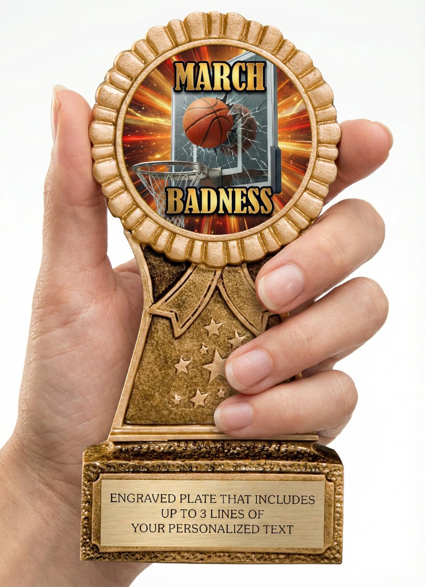 Awards4U 2026 March Funny Basketball Trophy for Tournament Last Place - Customizable Loser Trophies for Worst Bracket -Madness or Badness Award - Personalized Engraving with Gold Plate