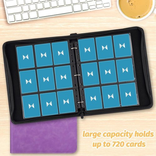 GERMUN 720 Card Binder - Premium 9 Pocket Double-Sided Album for MTG, TCG & Sports Cards | Light Purple