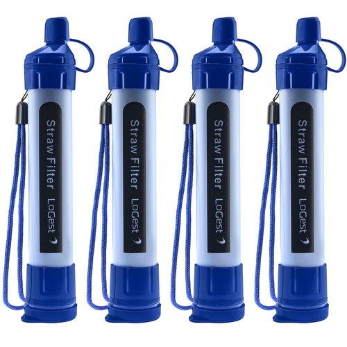 Logest Water Filter Straw - Portable 4-Pack Water Purification System for Camping & Travel