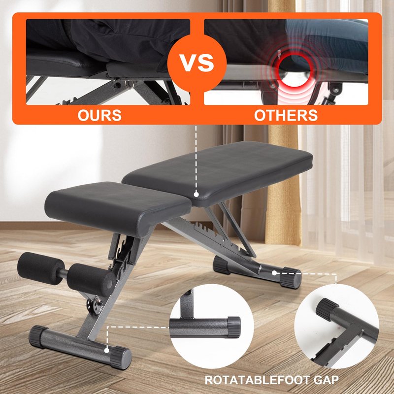 BARWING Adjustable Weight Bench for Home Gym,700LBS Foldable Incline Bench for Full Body Workout Easy Assembly Training Decline Bench