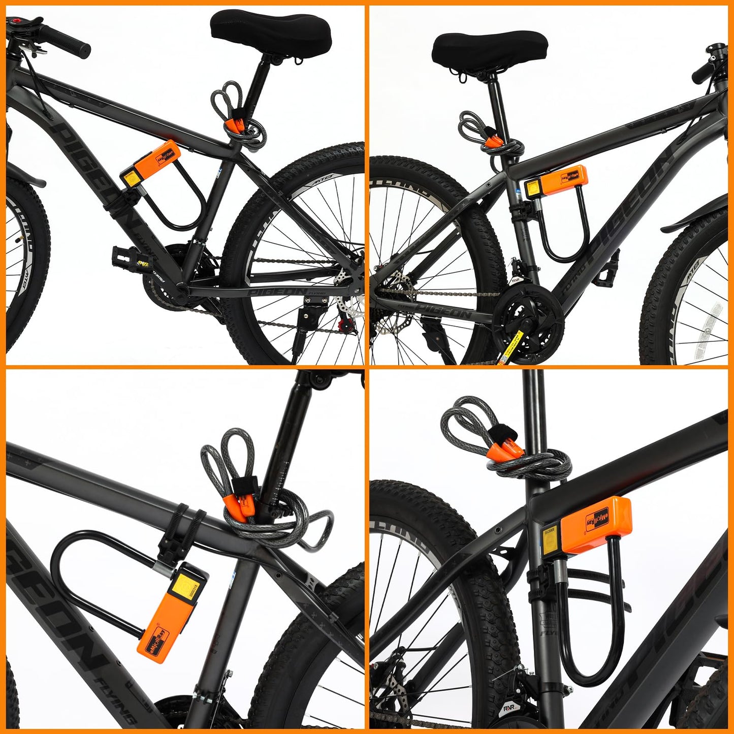eMjollRay Heavy Duty ‌U Lock‌ for ‌Electric Scooter, Bicycle, Folding Bike‌ -‌10mm x 4ft Security Cable Lock‌ with ‌Keyed Lock & Keychain‌ -Durable Anti-Theft Protection‌ for ‌Outdoor Activities ‌
