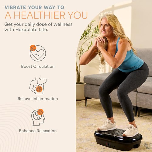 Lifepro HexaPlate Lite Vibration Plate - Magnetic Acupoint Full Body Exercise Machine for Toning & Recovery