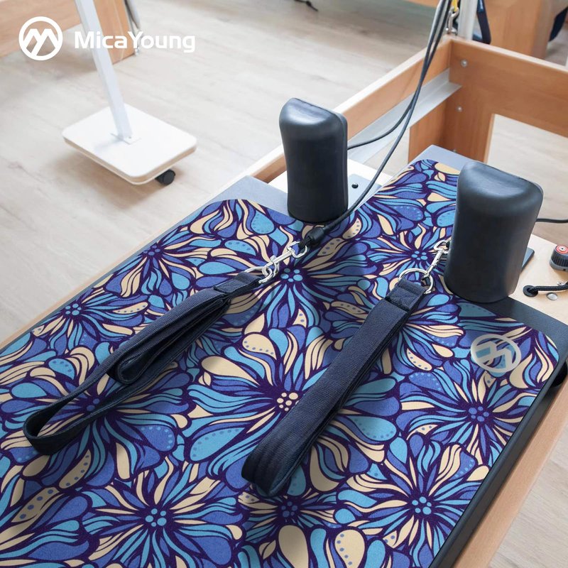 MicaYoung Pilates Reformer Mat Cover Non-slip for Pilates Reformer Workout 1mm/0.04" Thick with Carry Pouch, Blue