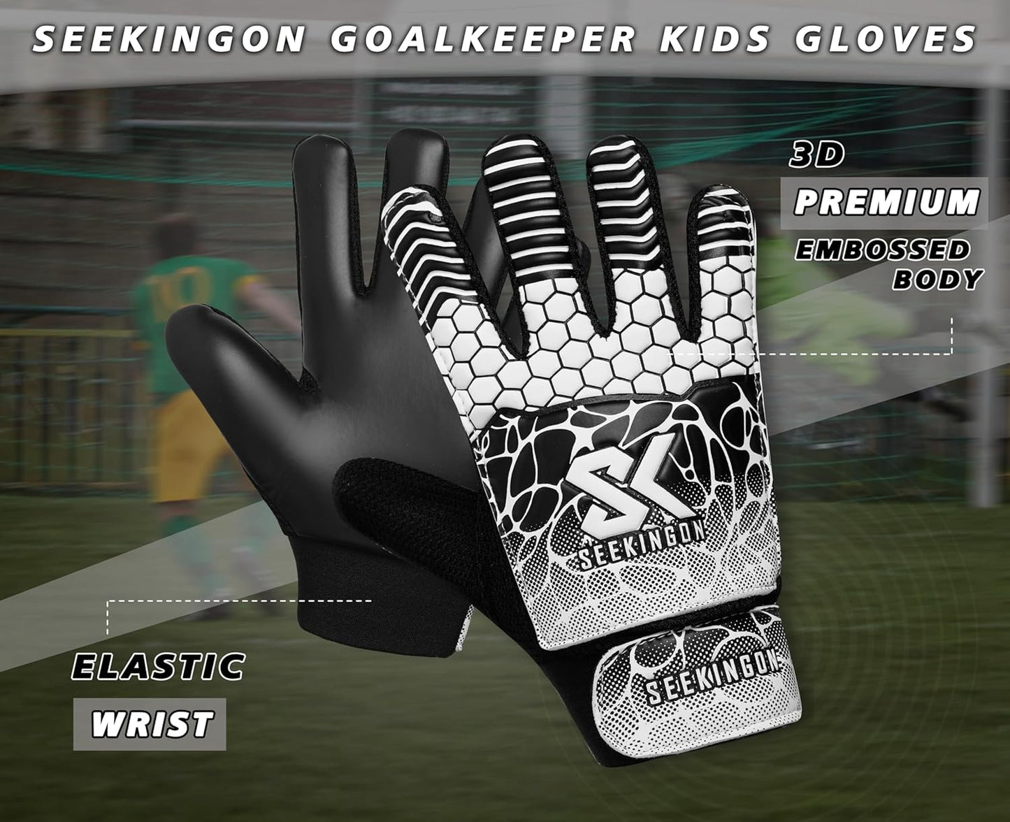 Regine Switzerland Soccer Goalie Gloves - Youth Football Goalkeeper Gloves with Double Wrist Protection & 4mm Super Grip Palm