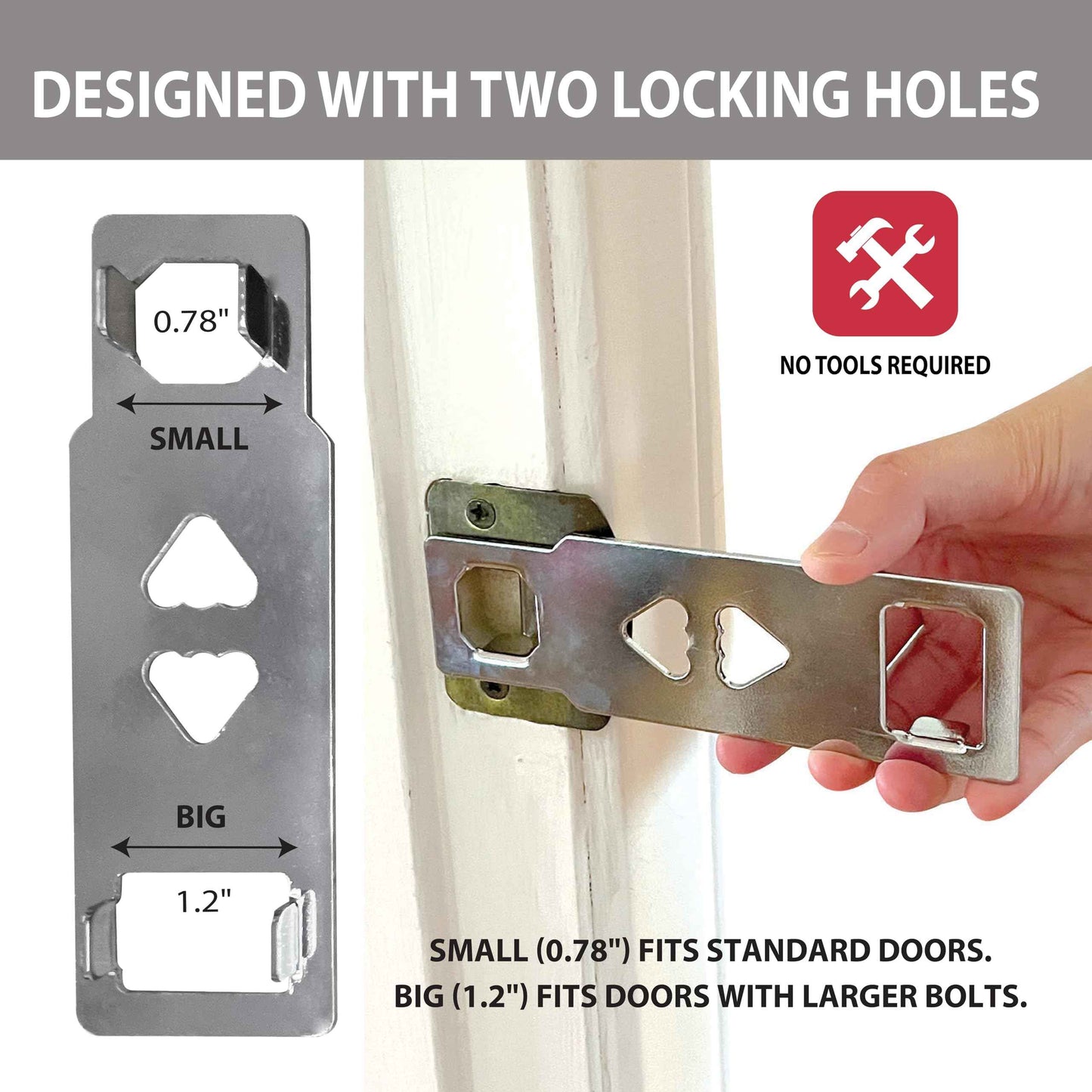 Goldy Lock Portable Alarm and Hotel Door Lock for Home & Travel Security. Door Safety Lock from The Inside of Home, Apartments, Hotel Rooms, College Dorms, and Rentals.