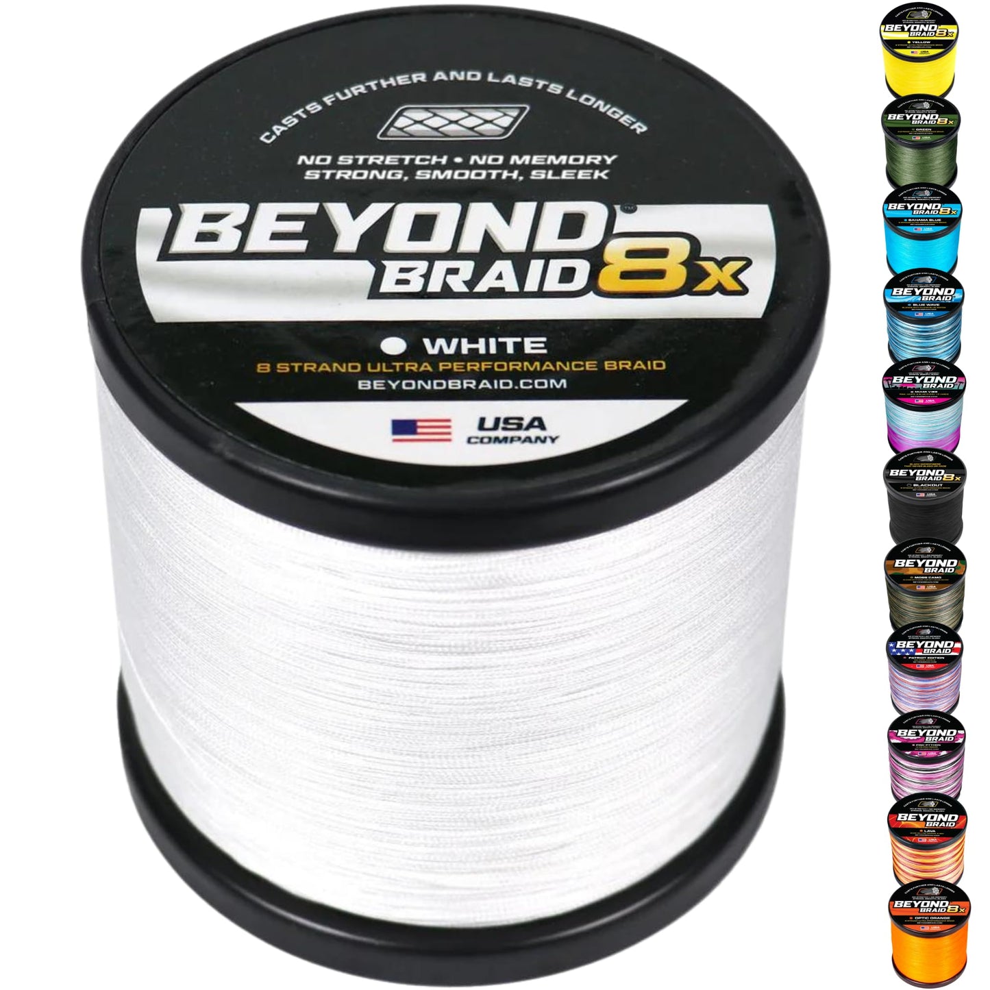 Beyond Braid Braided Fishing Line - White 8X - No Fade - 500 Yards 40lb