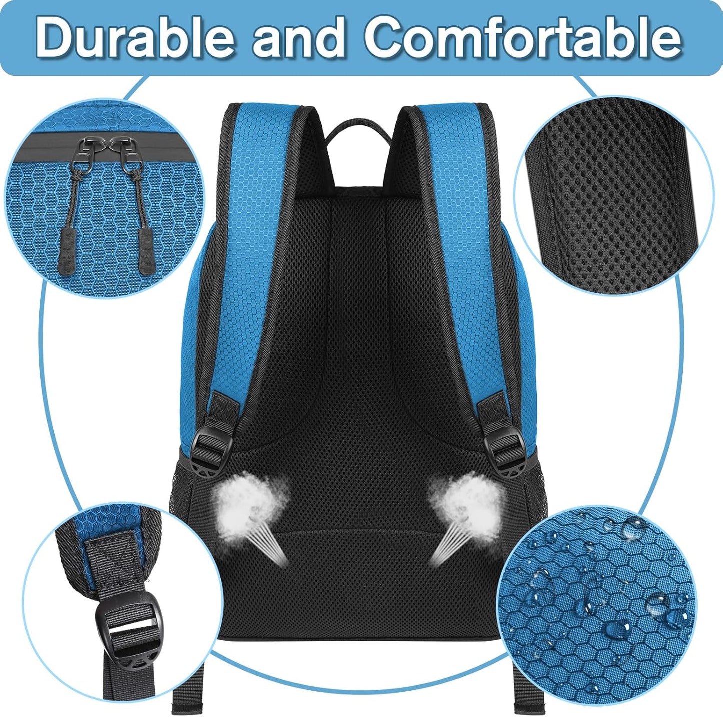 YOREPEK Soccer Backpack - Water-Resistant Sports Bag with Ball Holder for Football, Basketball, Volleyball