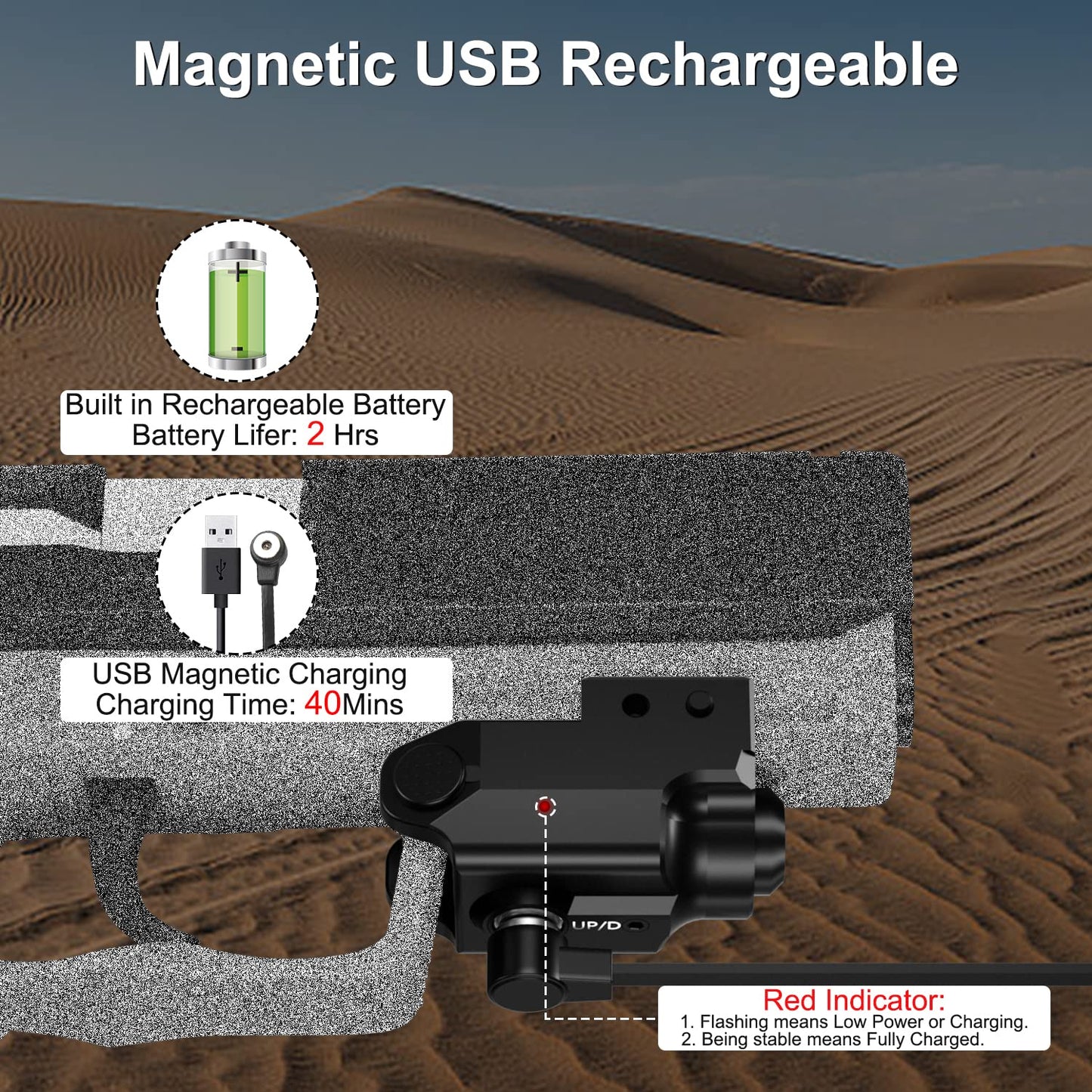LIGHTWIN Red Laser Sight, Aluminum Ultra Low Profile Compact Picatinny Mount Red Dot Sight, Strobe Mode Available, Magnetic USB Rechargeable Red Beams for Taurus G2c G2s G3 G3c