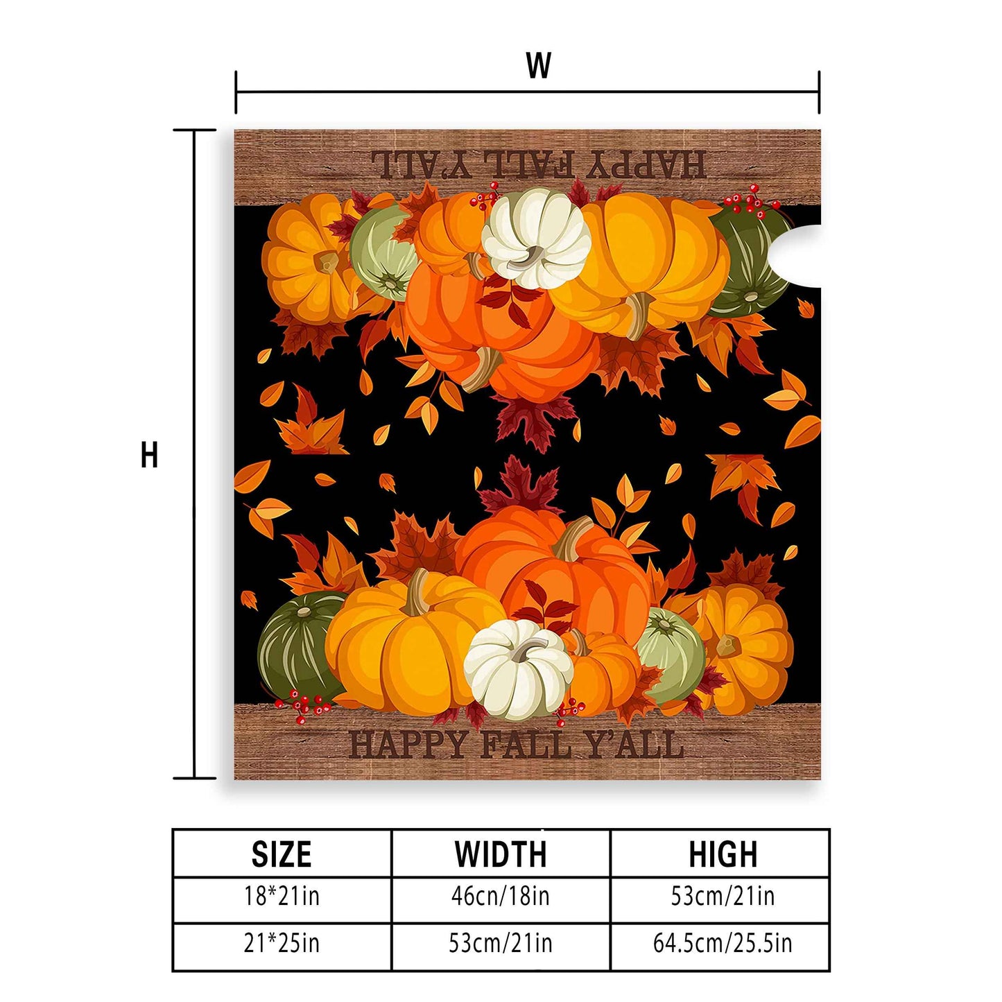 Fall Pumpkin Mailbox Cover 25.5x21 Inch, Happy Fall Y'all Post Letter Box Covers, Autumn Harvest Thanksgiving Magnetic Waterproof Mail Wraps for Outdoor Yard Garden Large Oversized Mailbox Decor