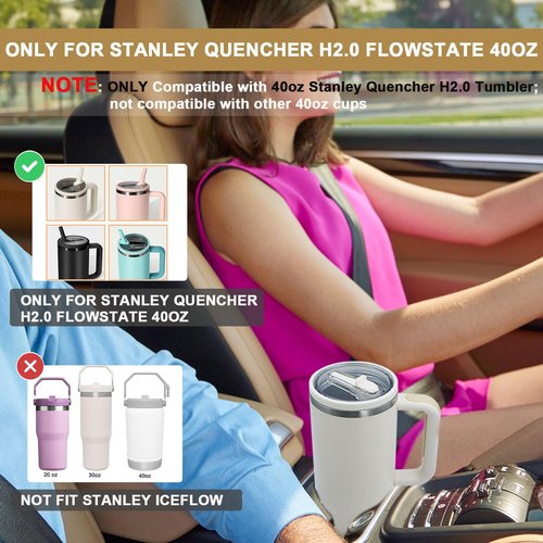 2 Pack Replacement Lids for Stanley Cup 40oz – Leak-Proof Flip-Top Straw Lids for 40oz Stanley Tumblers | No-Spill Design For Commuting, Home, Camping, and Office Use