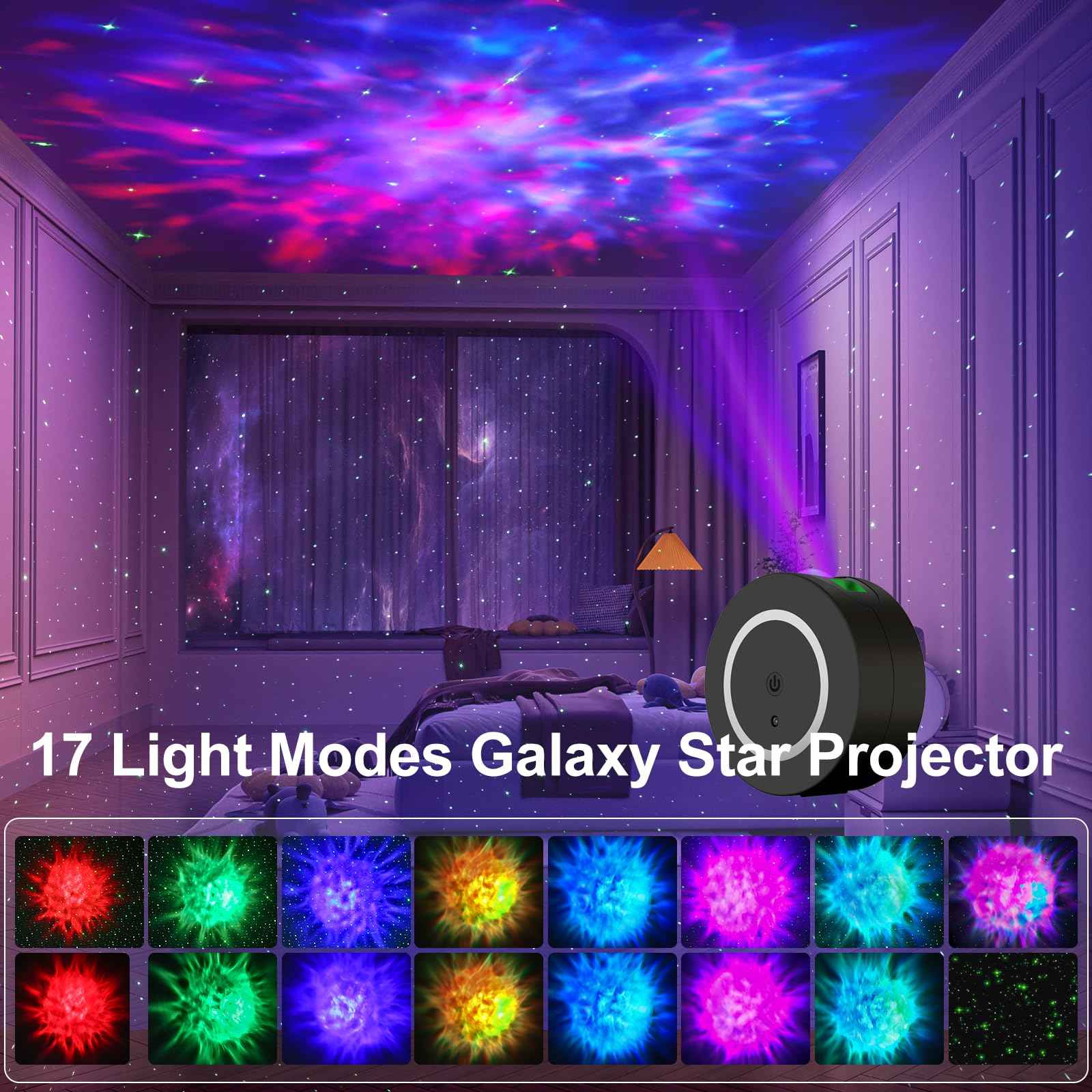 Galaxy Projector, Star Projector Galaxy Light, Night Light with Timer and Remote, for Bedroom, Home Decor, Christmas, Birthday