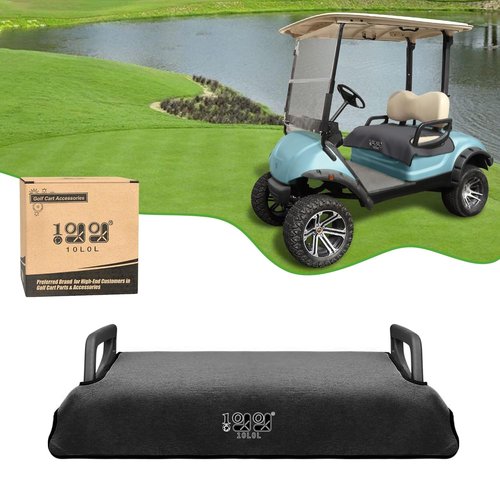 10L0L Golf Cart Seat Covers for Yamaha G2, G8, G9, G16, G19, G22 G29, Universal Golf Cart Seat Towel Blanket with Armrests Nonskid Bottom Washable & Breathable Polyester Fiber (Dark Grey)
