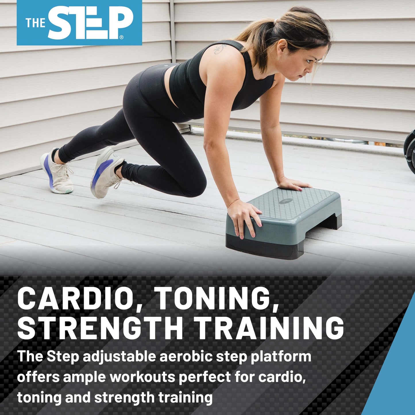 The Step Mini Aerobic Stepper for Home Workout Steppers for Exercise,Gray/Black