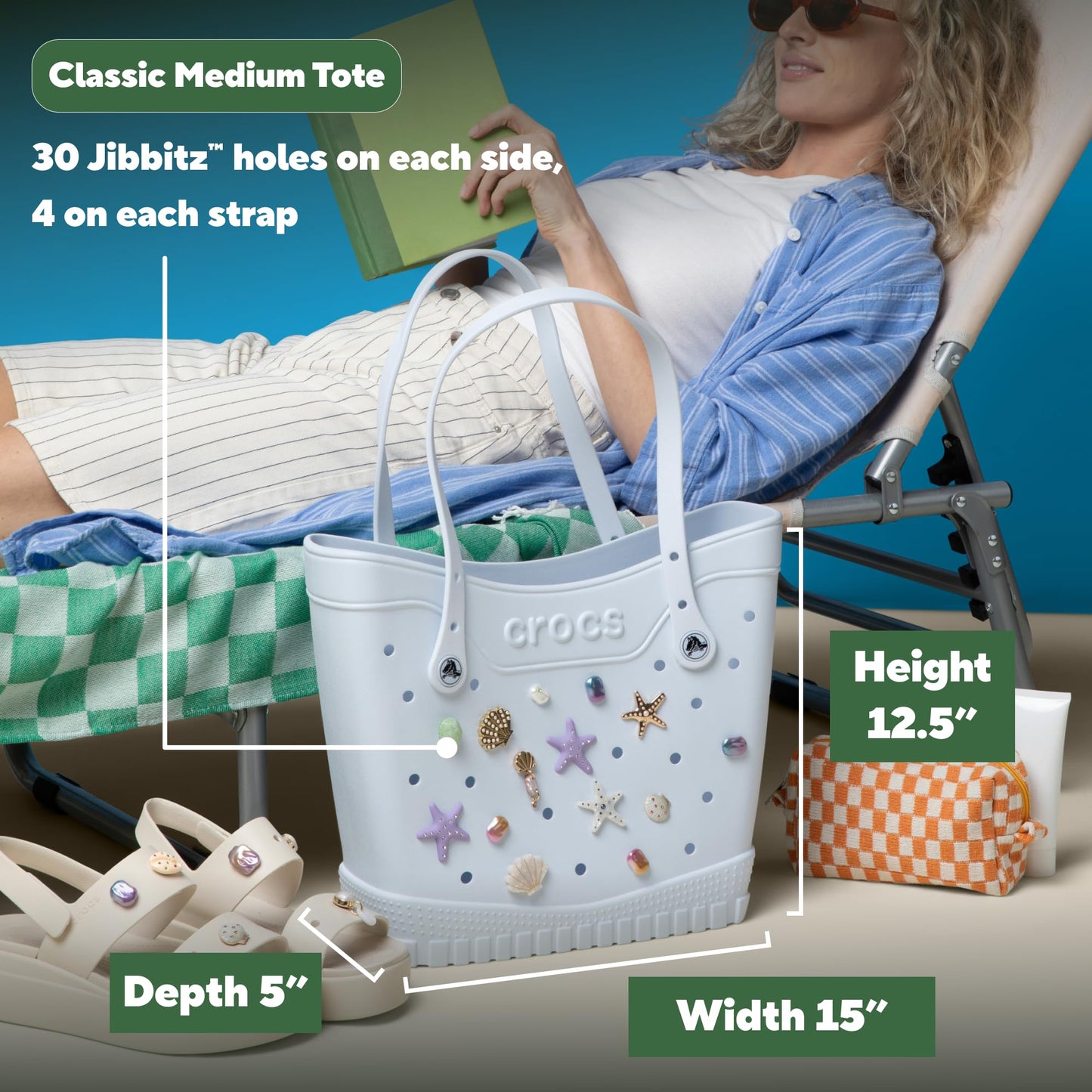 Crocs Classic Medium Tote Bag | Durable | Washable | Waterproof, Dreamscape