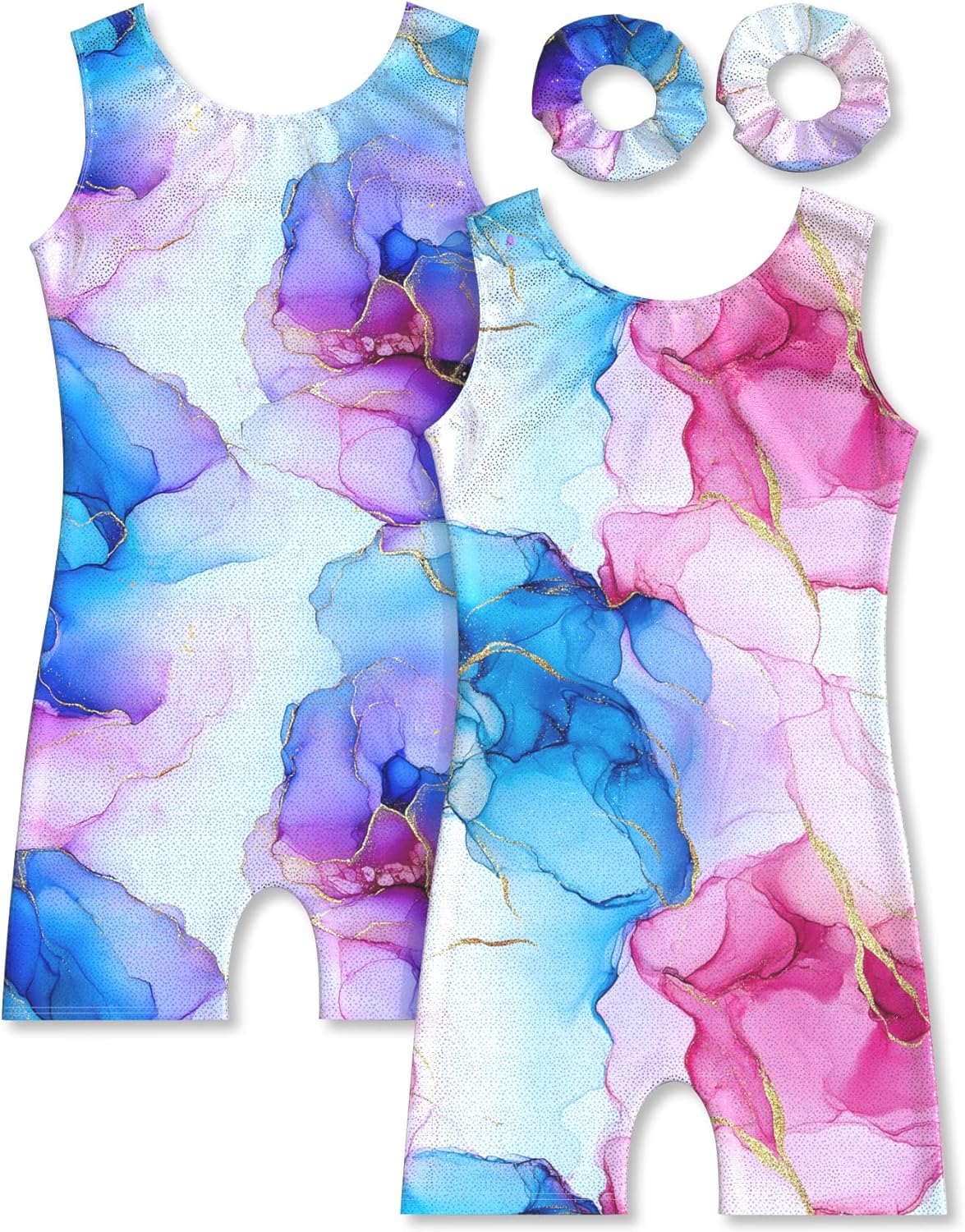 MOLLDAN Gymnastics Leotard - Girls' Dance Biketard Unitards | 2-Pack Tumbling Outfits for Kids