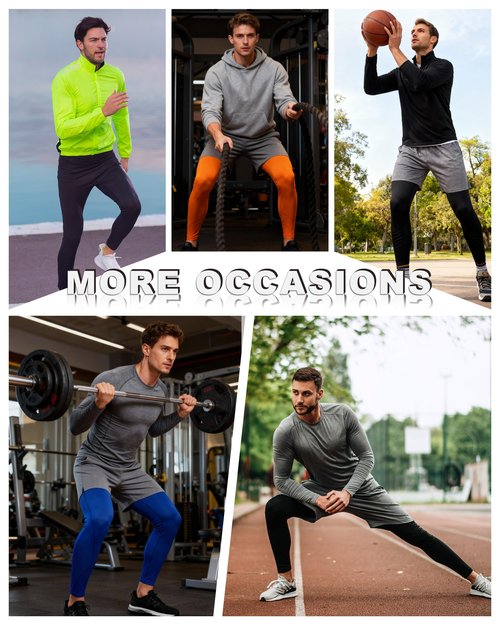 RIKUAOU 3 Pack Men's Compression Pants, Athletic Leggings Base Layer, Cool Dry Workout Tights for Running Sports Gym Black/Black/Black