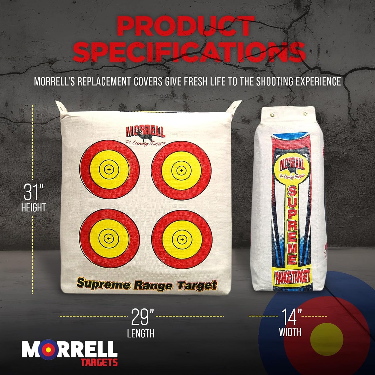 Morrell Weatherproof Supreme Archery Bag Target - 2 Shooting Sides, 4 Shooting Spots, White Cover Only