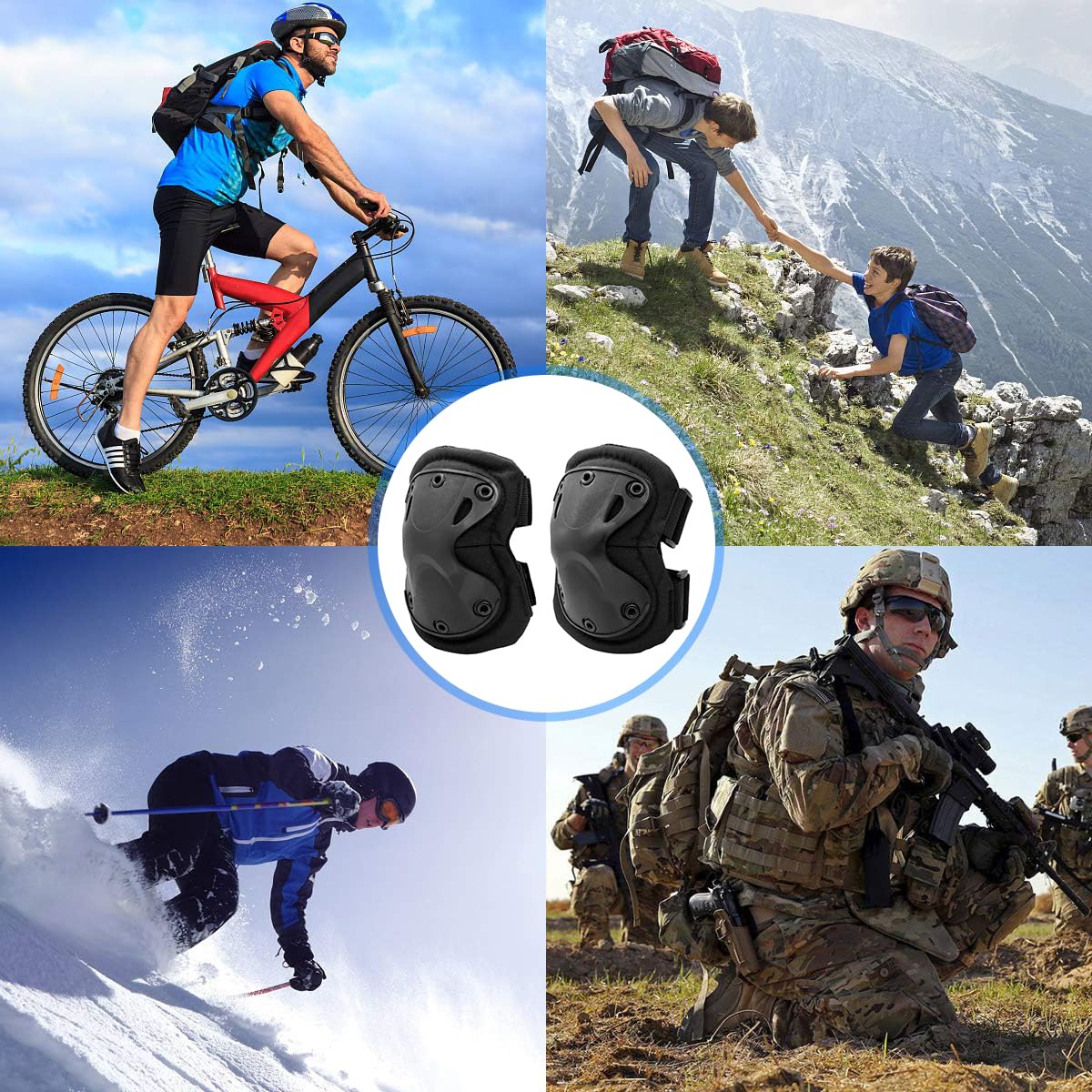 AOUTACC Combat Elbow Protective Pads Set for Outdoor CS Paintball Game Cycling Safety Skateboarding Gear Skates Knee Protection Guard Pads