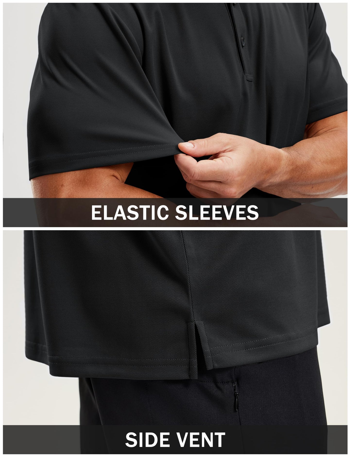 TACVASEN Men's Golf Polo Short Sleeve Dry Fit Performance Collar Shirt