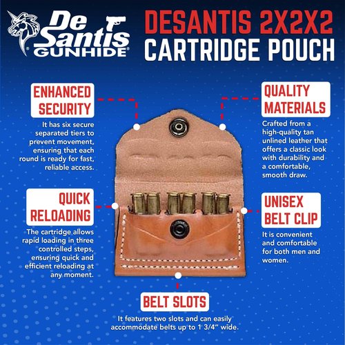 DeSantis 2X2X2 Cartridge Pouch 38/357 Tan