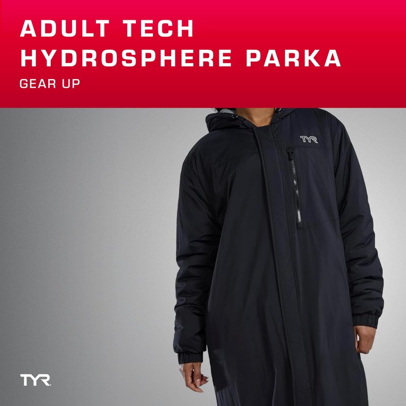 TYR Hydrosphere Tech Adult Swim Parka - Swimming Cover Up for Women, Men - Fleece Lining, Multiple Pockets
