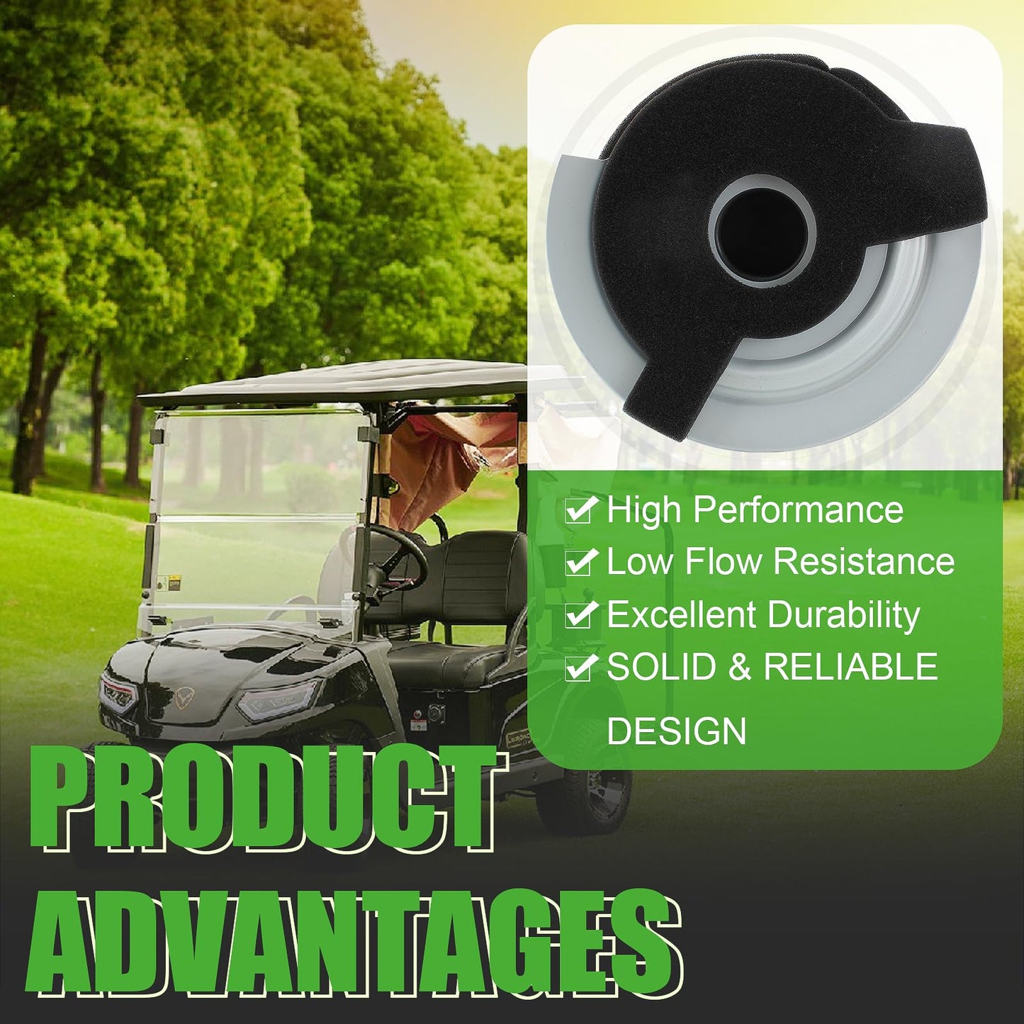 QAZAKY Filter with Pre Filter Compatible with Yamaha G1 2-Cycle 1978-1989 / G14 4-Cycle 1995-1996 Gas Golf Cart Club Car J10-14417-00 JF7-14450-01 2132 2120 FIL-0004 0007