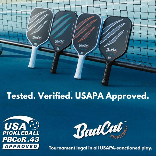 BadCat Pickleball Untamed Pickleball Paddle - Toray T700 Raw Carbon Fiber | Pro All-Court Performance | Thermoformed for Max Spin & Control | 16mm Core, Elongated Shape | 5.5" Handle | USAPA Approved