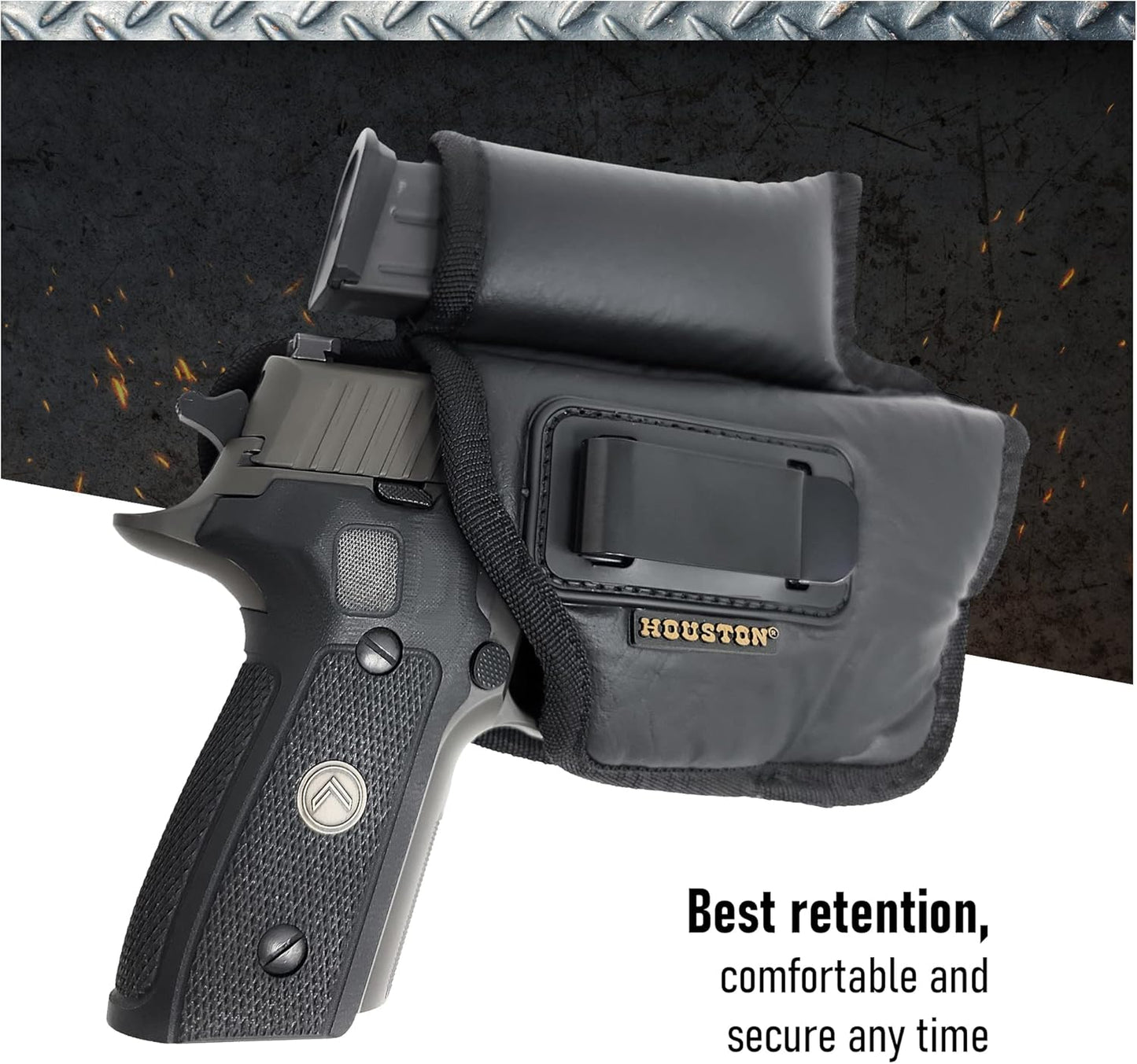 Skiennix IWB Pistol Holster - Eco Leather with Mag Pouch for Full Size XDM, Glock 17/19/21, 92 FS (Right)