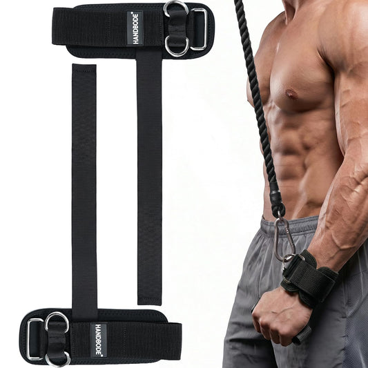 HANDBODE Nylon Lifting Straps, Double D-Ring Wrist Wraps for Gym