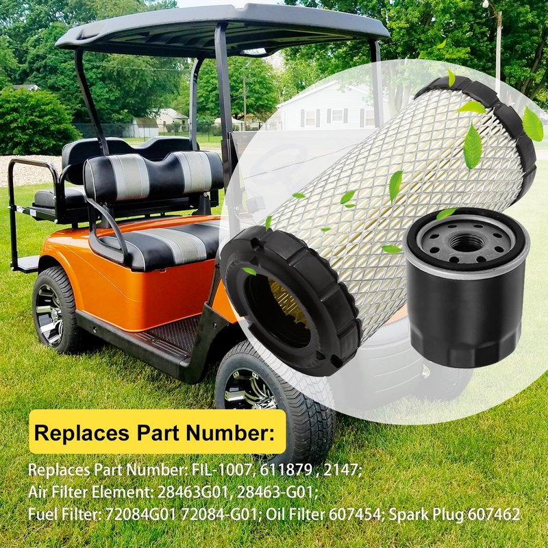 Vkinman 28463-G01 Golf Cart Air Filter with Spark Plug Tune Up Kit, Replacement for EZGO RXV TXT 2008-Up 4 Cycle Gas Golf Carts Engine, Replaces 72084G01 607454 607462