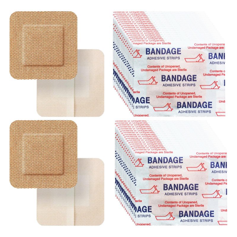 200 Pcs Adhesive Spots Bandages 1.5"*1.5" Square Flexible Fabric Adhesive Knuckle Fingertip Bandages for Wound Care and Hides Skin Spots Ideal for Small Incisions