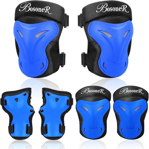 BOSONER Knee and Elbow Pad Set - Protective Gear for Adults & Kids | Ideal for Roller Skating, BMX, and Cycling