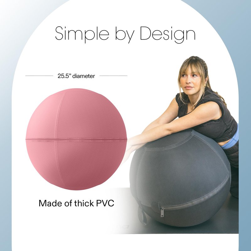 Bala Balance Ball - Exercise Ball Chair for Yoga, Pilates, Barre, Core Strengthening & Physical Therapy - Women's Gym Equipment & Workout Accessories - Blush
