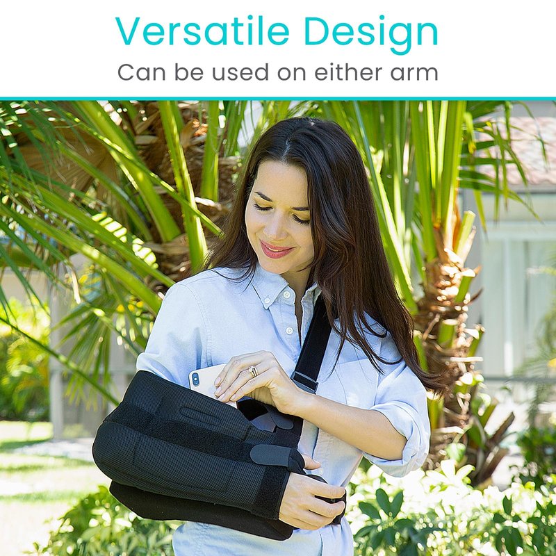 Vive Shoulder Abduction Sling - Immobilizer for Injury Support - Pain Relief Arm Pillow for Rotator Cuff, Sublexion, Surgery, Dislocated, Broken Arm - Brace Includes Pocket Strap, Stress Ball, Wedge