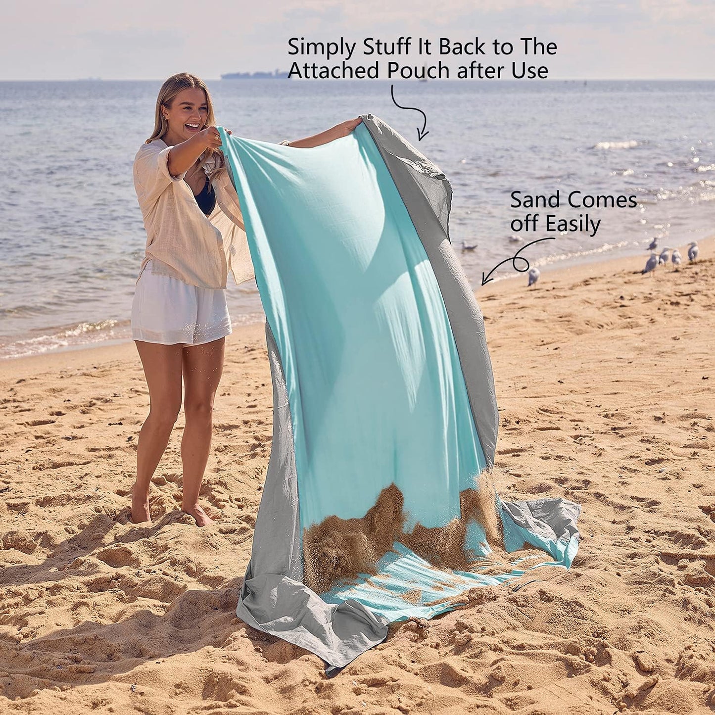WEKAPO Beach Blanket - Extra Large Sandproof & Waterproof Mat | Quick Drying for Vacation, Picnic & Camping