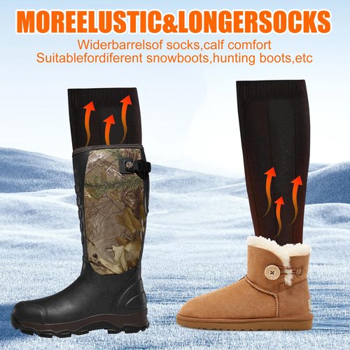 7JI Heated Socks for Men Women,Rechargeable Heated Sockings,Washable Sock Warmers, Battery Heating Socks with 5000mAh, Electric Socks 3 Heating Levels,Outdoors Work Hiking Skiing Hunting Fishing