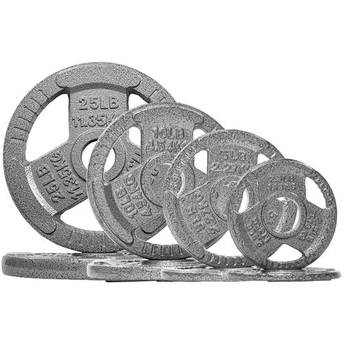 Fitvids Barbell 2-Inch Olympic Cast Iron Plate Weight Set, 85 Pounds, Grey