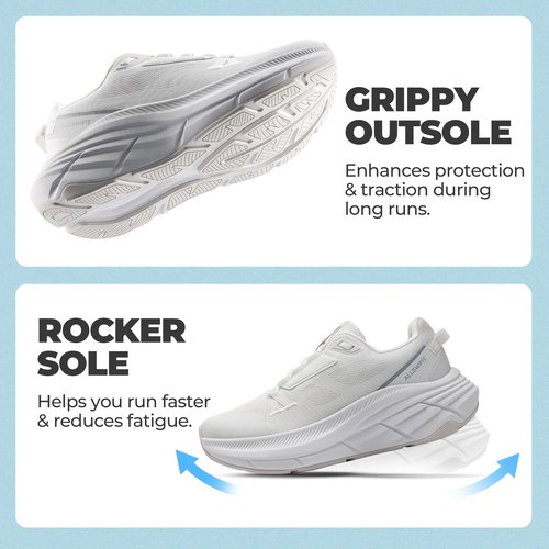 ALLSWIFIT Women's Walking Shoes Cushion Running Tennis Non-Slip Comfortable Workout Gym Athletic Breathable Fashion Sneakers ActiveLite,Size 8,White,AWUMRS2507