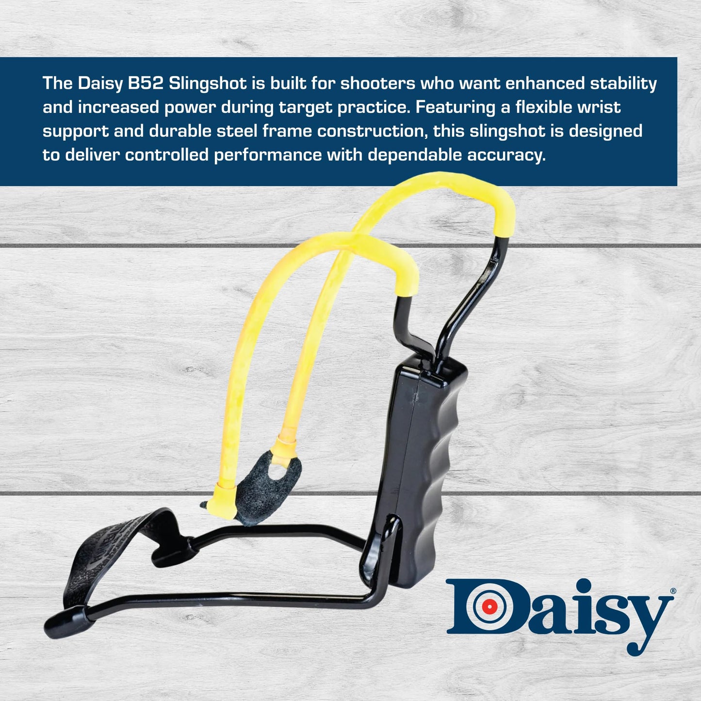 Daisy B52 Wrist Support Slingshot - Black/Yellow