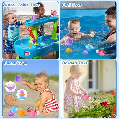 Fajiabao Baby Bath Toys - Mold-Free Fun for Kids Ages 1-3 | 5 PCS for Bathtub, Sand, Beach & Pool
