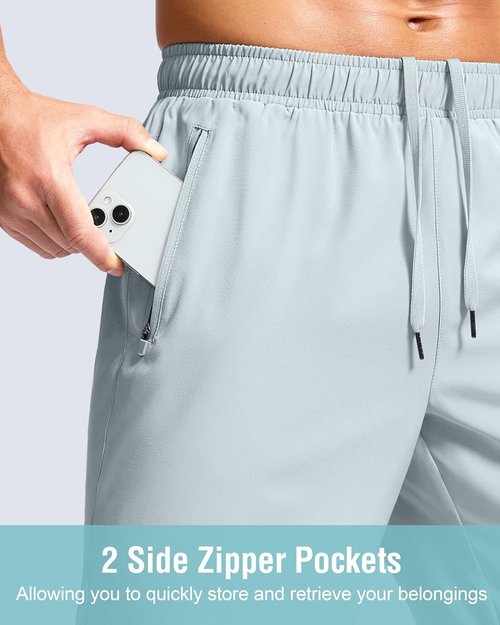 G Gradual Men's Athletic Running Shorts - Quick Dry Workout Gym Shorts with Zipper Pockets | 7"/5"/9" Sizes for Basketball & Hiking